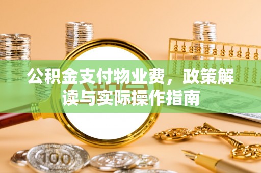 茶陵公积金支付物业费，政策解读与实际操作指南