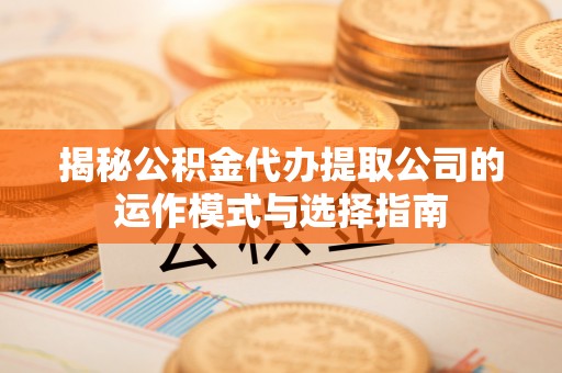茶陵揭秘公积金代办提取公司的运作模式与选择指南