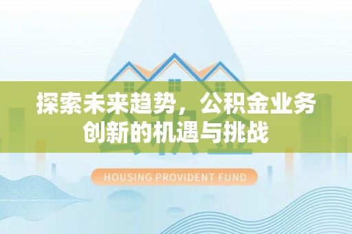 茶陵探索未来趋势，公积金业务创新的机遇与挑战