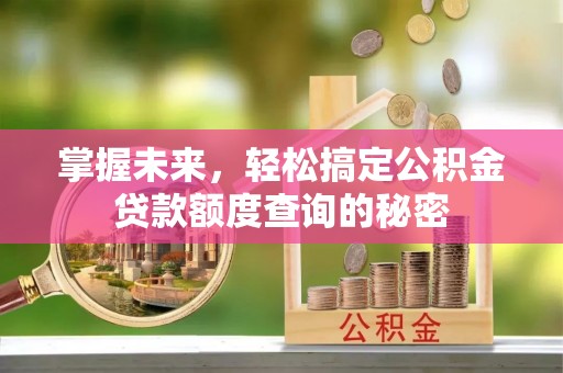 茶陵掌握未来，轻松搞定公积金贷款额度查询的秘密