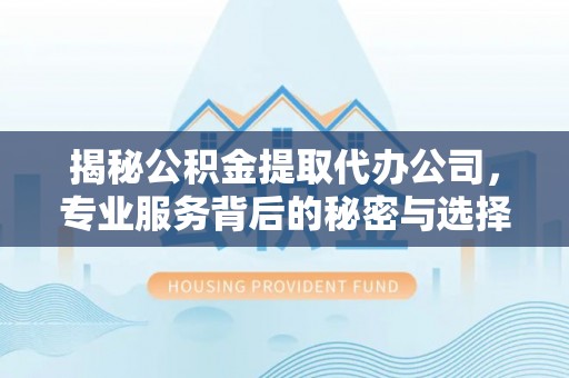 茶陵揭秘公积金提取代办公司，专业服务背后的秘密与选择指南