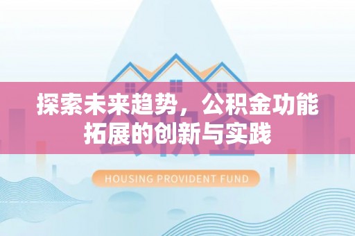 茶陵探索未来趋势，公积金功能拓展的创新与实践