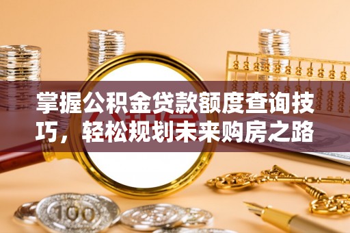 茶陵掌握公积金贷款额度查询技巧，轻松规划未来购房之路