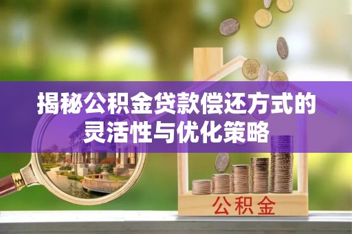 茶陵揭秘公积金贷款偿还方式的灵活性与优化策略