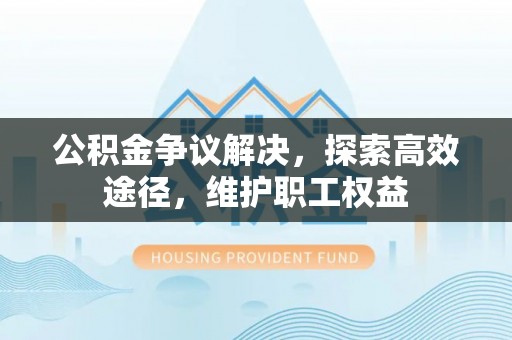 茶陵公积金争议解决，探索高效途径，维护职工权益