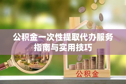 茶陵公积金一次性提取代办服务指南与实用技巧